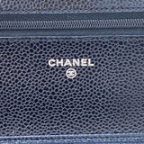 シャネル CHANEL マトラッセチェーンウォレット AP0250 30番台 ブラック SV金具 キャビア レディース ウォレットチェーン