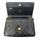 シャネル CHANEL マトラッセチェーンウォレット AP0250 ブラック GD金具 キャビアスキン レディース ウォレットチェーン