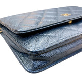 シャネル CHANEL マトラッセチェーンウォレット AP0250 ブラック GD金具 キャビアスキン レディース ウォレットチェーン