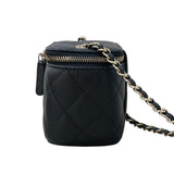 シャネル CHANEL クラシック スモールバニティ AP1340 ブラック ゴールド金具 キャビアスキン レディース ショルダーバッグ