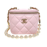 シャネル CHANEL スモールチェーンバニティ AP258 ピンク/ゴールド金具 ラムスキン レディース ショルダーバッグ