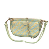 ルイ・ヴィトン LOUIS VUITTON ミュルティ・ポシェット・アクセソワール M46180 ブルー モノグラム・アンプラント レディース ショルダーバッグ