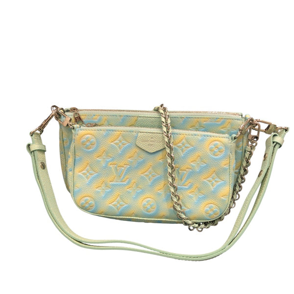 ルイ・ヴィトン LOUIS VUITTON ミュルティ・ポシェット・アクセソワール M46180 ブルー モノグラム・アンプラント レディース ショルダーバッグ