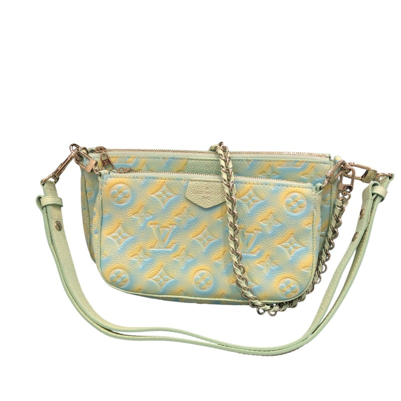 ルイ・ヴィトン LOUIS VUITTON ミュルティ・ポシェット・アクセソワール M46180 ブルー モノグラム・アンプラント レディース ショルダーバッグ