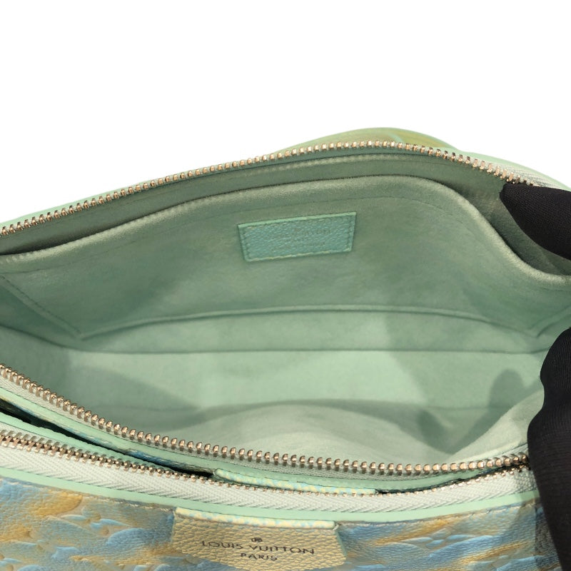 ルイ・ヴィトン LOUIS VUITTON ミュルティ・ポシェット・アクセソワール M46180 ブルー モノグラム・アンプラント レディース ショルダーバッグ