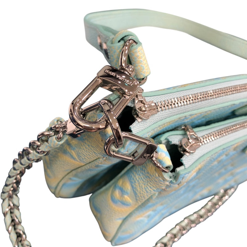 ルイ・ヴィトン LOUIS VUITTON ミュルティ・ポシェット・アクセソワール M46180 ブルー モノグラム・アンプラント レディース ショルダーバッグ