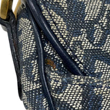 クリスチャン・ディオール Christian Dior サドルバッグ ネイビー ゴールド金具 トロッターキャンバス レディース ショルダーバッグ
