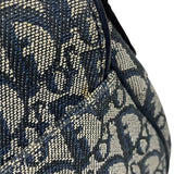 クリスチャン・ディオール Christian Dior サドルバッグ ネイビー ゴールド金具 トロッターキャンバス レディース ショルダーバッグ