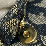 クリスチャン・ディオール Christian Dior サドルバッグ ネイビー ゴールド金具 トロッターキャンバス レディース ショルダーバッグ