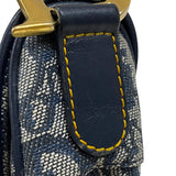 クリスチャン・ディオール Christian Dior サドルバッグ ネイビー ゴールド金具 トロッターキャンバス レディース ショルダーバッグ
