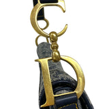 クリスチャン・ディオール Christian Dior サドルバッグ ネイビー ゴールド金具 トロッターキャンバス レディース ショルダーバッグ