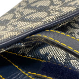 クリスチャン・ディオール Christian Dior サドルバッグ ネイビー ゴールド金具 トロッターキャンバス レディース ショルダーバッグ