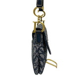 クリスチャン・ディオール Christian Dior サドルバッグ ネイビー ゴールド金具 トロッターキャンバス レディース ショルダーバッグ