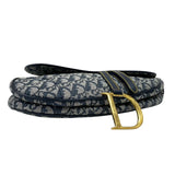 クリスチャン・ディオール Christian Dior サドルバッグ ネイビー ゴールド金具 トロッターキャンバス レディース ショルダーバッグ