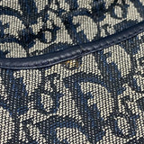 クリスチャン・ディオール Christian Dior サドルバッグ ネイビー ゴールド金具 トロッターキャンバス レディース ショルダーバッグ