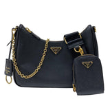 プラダ PRADA Re-Edition 2005 バッグ 1BH204 ブラック ゴールド金具 サフィアーノ レディース ショルダーバッグ