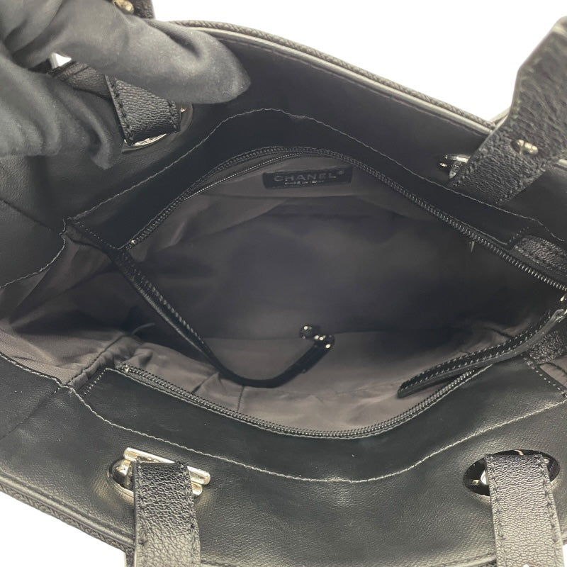 シャネル CHANEL パリビアリッツトートPM A34208 11番台 ブラック SV金具 コーティングキャンバス レディース トートバッグ