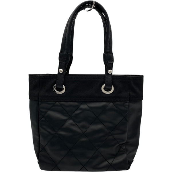 シャネル CHANEL パリビアリッツトートPM A34208 11番台 ブラック SV金具 コーティングキャンバス レディース トートバッグ