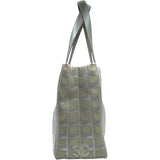 シャネル CHANEL ニュートラベルライントートPM A20457 10番台 シャンパンゴールド SV金具 ナイロンジャガード レディース ハンドバッグ