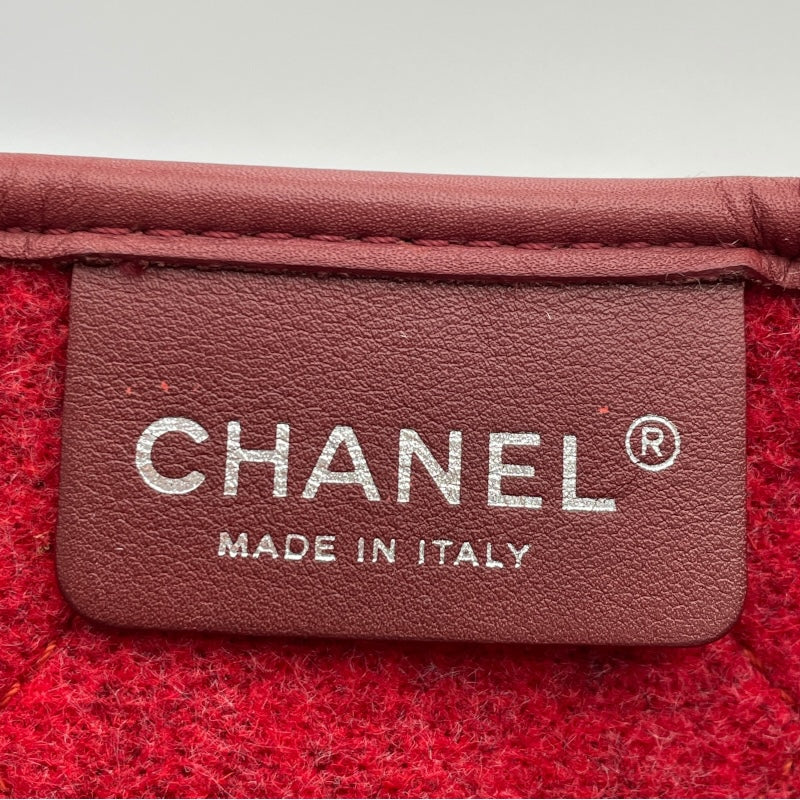 シャネル CHANEL 2WAY チェーントート A66709 15番台 レッド SV金具 フェルト レディース トートバッグ