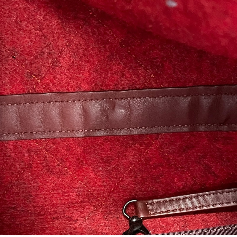 シャネル CHANEL 2WAY チェーントート A66709 15番台 レッド SV金具 フェルト レディース トートバッグ