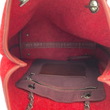 シャネル CHANEL 2WAY チェーントート A66709 15番台 レッド SV金具 フェルト レディース トートバッグ