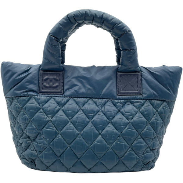 シャネル CHANEL コココクーン トートGM A47107 ブルー SV金具 ナイロン レディース トートバッグ