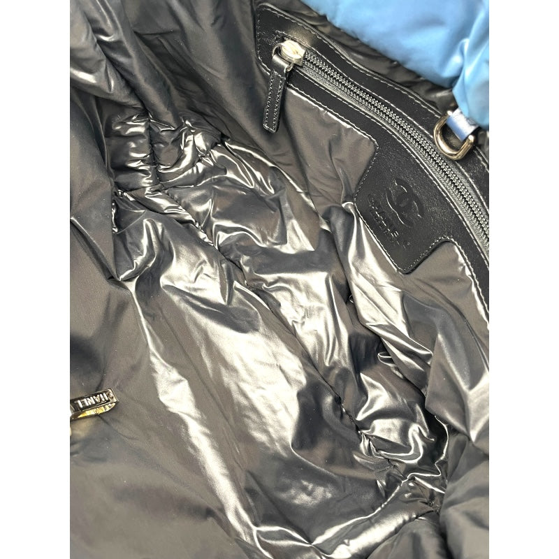 シャネル CHANEL コココクーン トートGM A47107 ブルー SV金具 ナイロン レディース トートバッグ