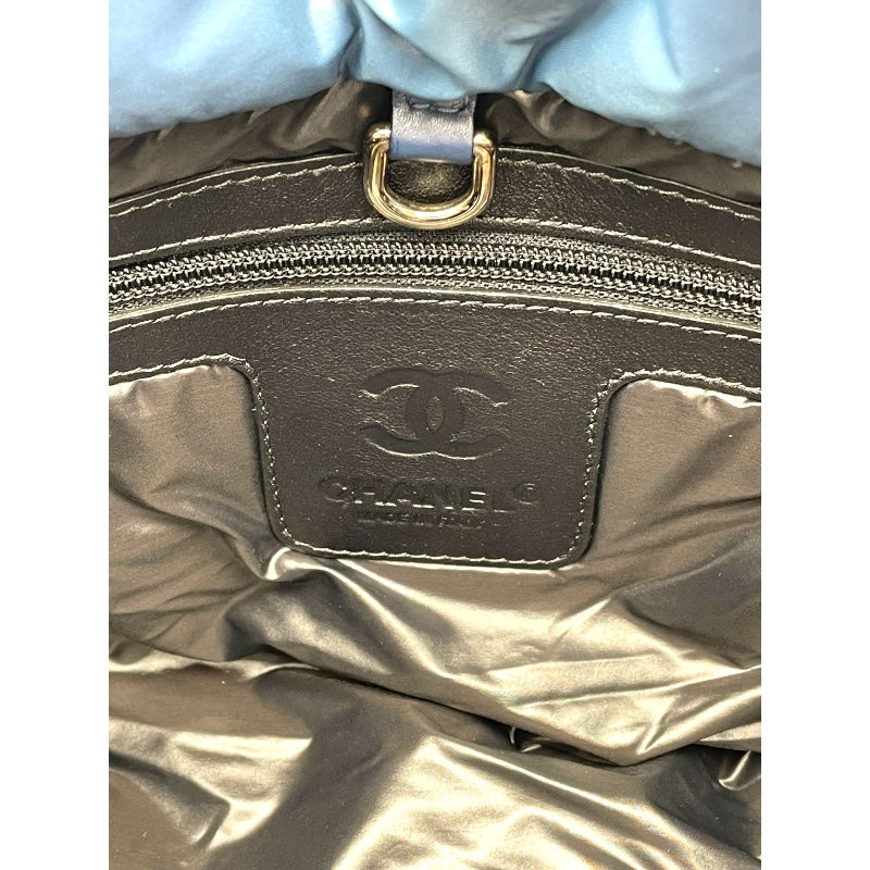 シャネル CHANEL コココクーン トートGM A47107 ブルー SV金具 ナイロン レディース トートバッグ