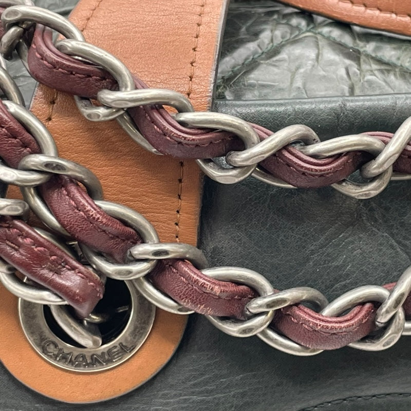 シャネル CHANEL チェーンショルダーバッグ A50605 14番台 グリーン SV金具 カーフ レディース ハンドバッグ