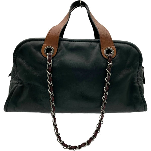 シャネル CHANEL チェーンショルダーバッグ A50605 14番台 グリーン SV金具 カーフ レディース ハンドバッグ