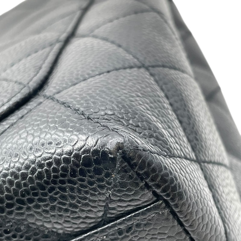 シャネル CHANEL マトラッセハンド A12397 5番台 ブラック SV金具 キャビアスキン レディース ハンドバッグ