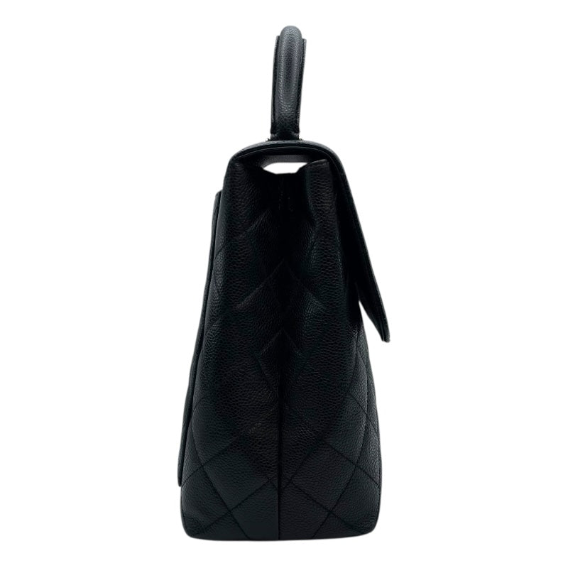 シャネル CHANEL マトラッセハンド A12397 5番台 ブラック SV金具 キャビアスキン レディース ハンドバッグ