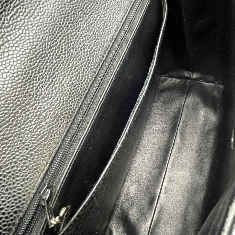 シャネル CHANEL マトラッセハンド A12397 5番台 ブラック SV金具 キャビアスキン レディース ハンドバッグ