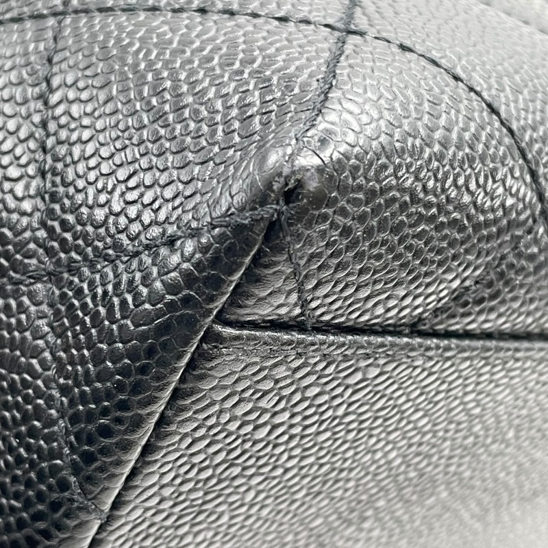 シャネル CHANEL マトラッセハンド A12397 5番台 ブラック SV金具 キャビアスキン レディース ハンドバッグ