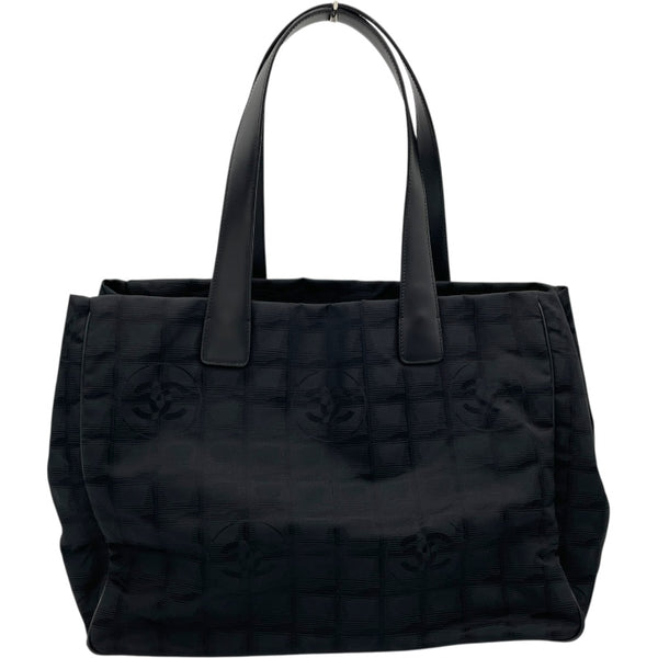 シャネル CHANEL ニュートラベルライン トートMM A15991 9番台 ブラック　GD金具 ナイロンジャガード レディース トートバッグ