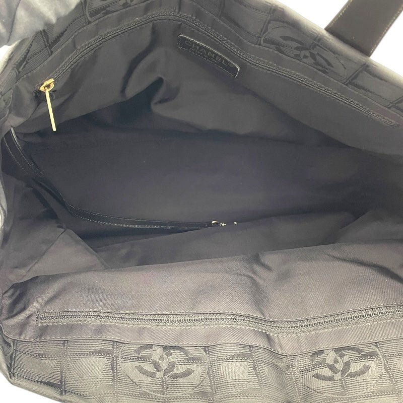 シャネル CHANEL ニュートラベルライン トートMM A15991 9番台 ブラック　GD金具 ナイロンジャガード レディース トートバッグ