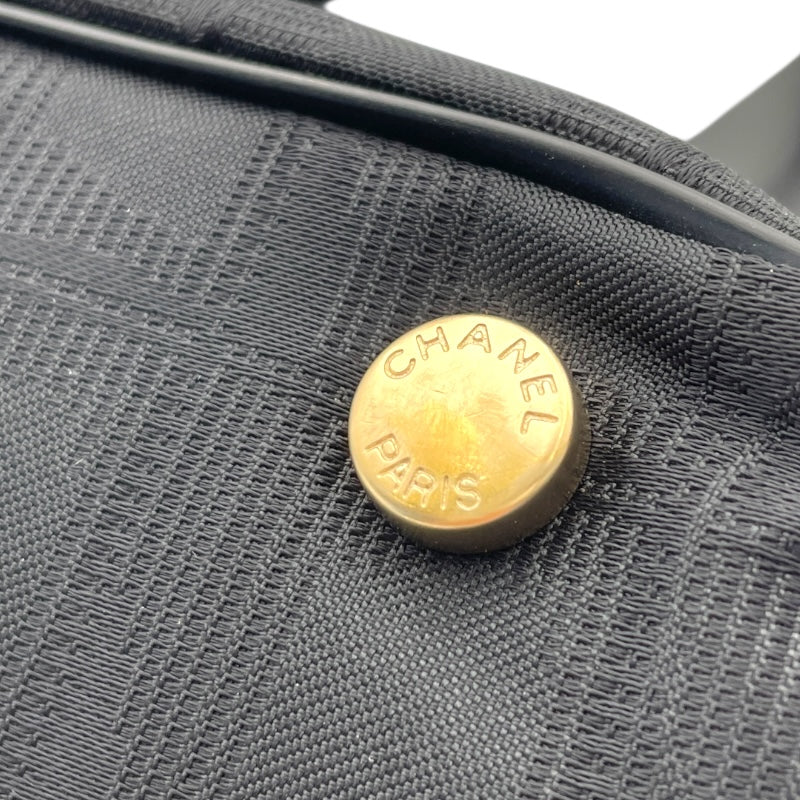 シャネル CHANEL ニュートラベルライン トートMM A15991 9番台 ブラック　GD金具 ナイロンジャガード レディース トートバッグ