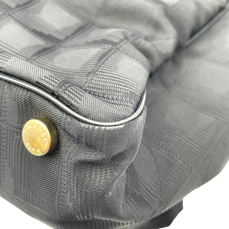 シャネル CHANEL ニュートラベルライン トートMM A15991 9番台 ブラック　GD金具 ナイロンジャガード レディース トートバッグ