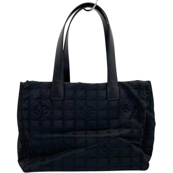 シャネル CHANEL ニュートラベルライン トートMM A15991 9番台 ブラック　GD金具 ナイロンジャガード レディース トートバッグ