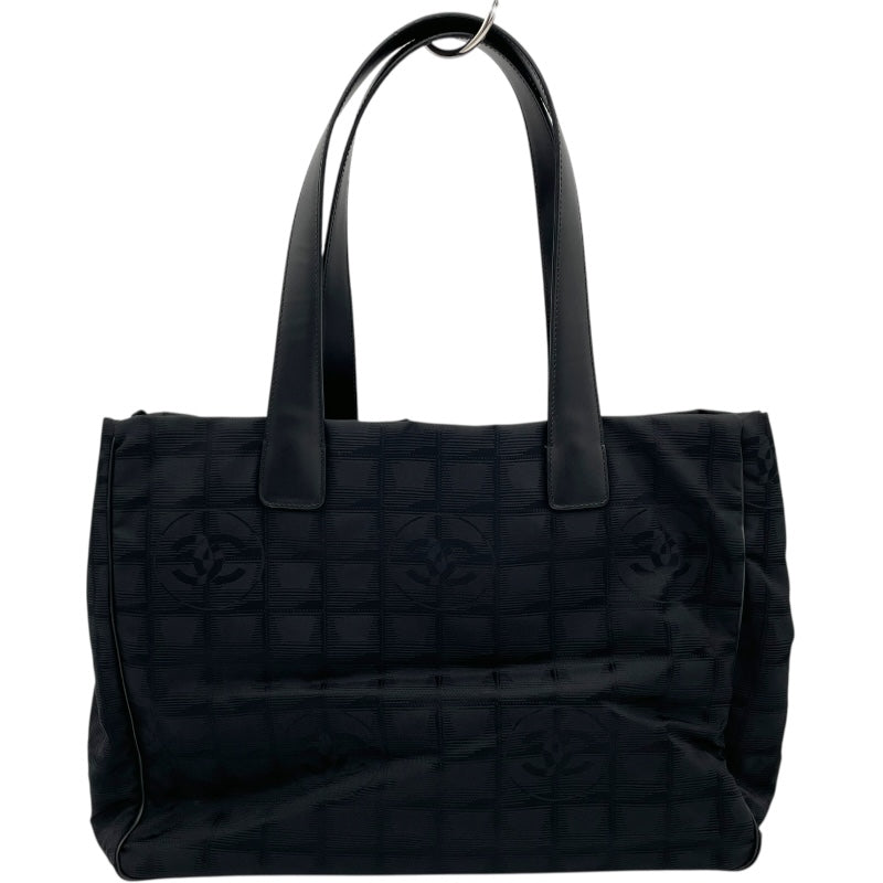 シャネル CHANEL ニュートラベルライン トートMM A15991 9番台 ブラック　GD金具 ナイロンジャガード レディース トートバッグ