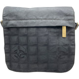 シャネル CHANEL ニュートラベルライン ショルダー A29347 ブラック GD金具 ナイロンジャガード レディース ショルダーバッグ