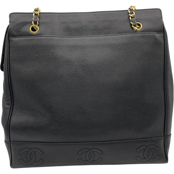 シャネル CHANEL ココチェーントート 3番台 ブラック　GD金具 キャビア レディース トートバッグ