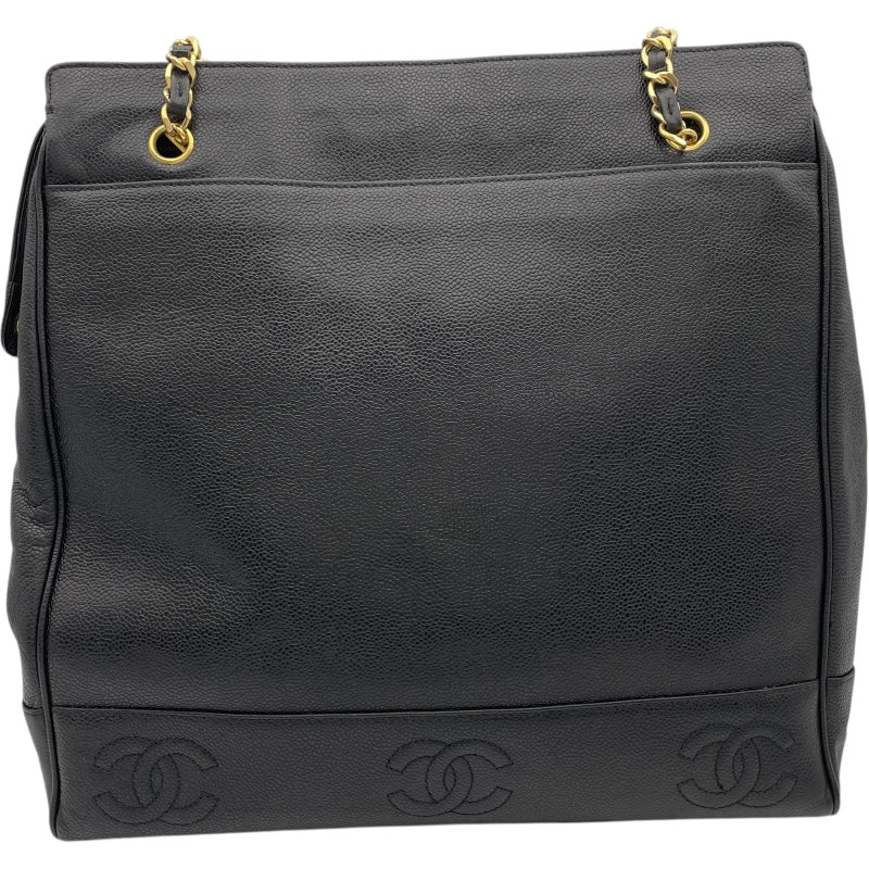 シャネル CHANEL ココチェーントート 3番台 ブラック　GD金具 キャビア レディース トートバッグ