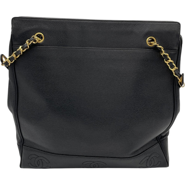 シャネル CHANEL ココチェーントート 3番台 ブラック　GD金具 キャビア レディース トートバッグ