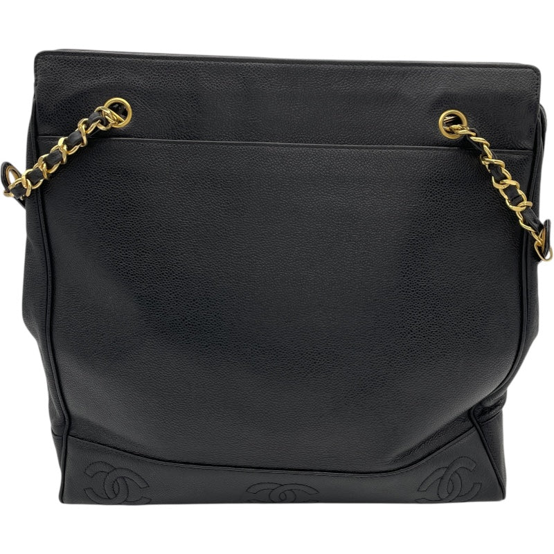 シャネル CHANEL ココチェーントート 3番台 ブラック　GD金具 キャビア レディース トートバッグ