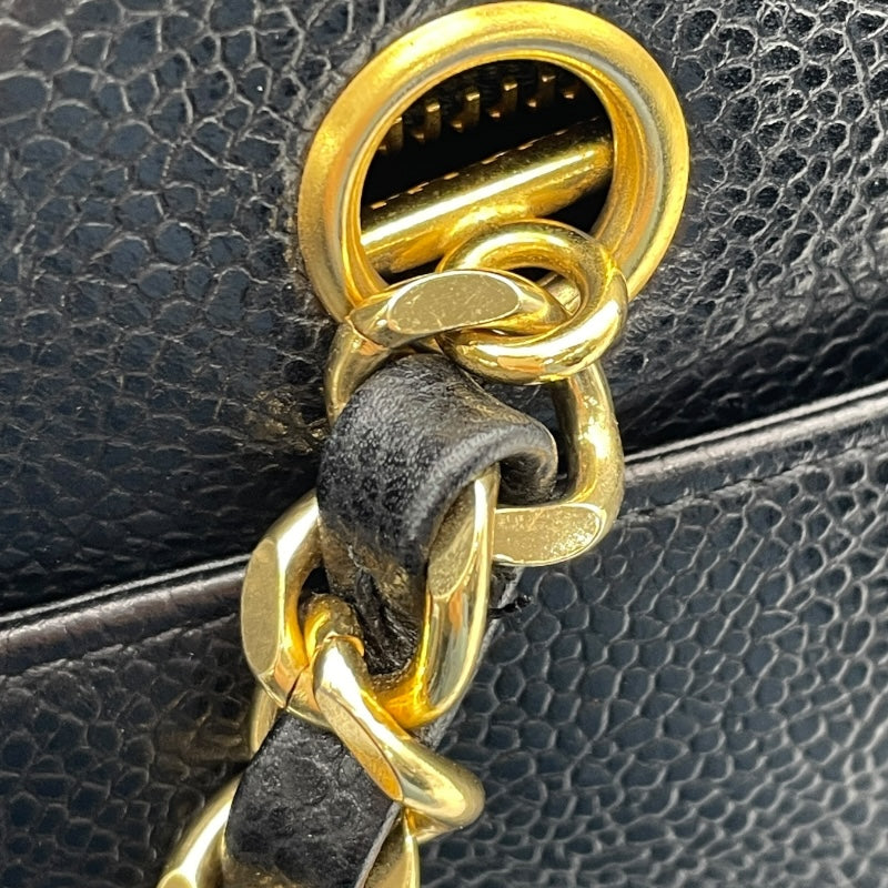 シャネル CHANEL ココチェーントート 3番台 ブラック　GD金具 キャビア レディース トートバッグ