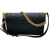シャネル CHANEL ボーイシャネル25 A67086 ブラック GD金具 ラム レディース ショルダーバッグ