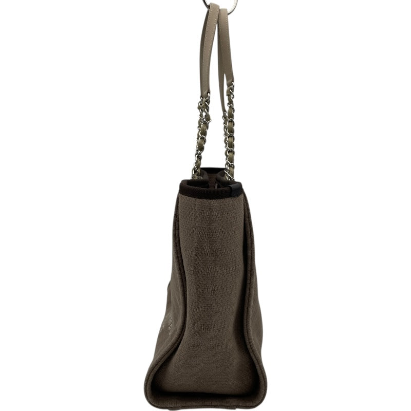 シャネル CHANEL ドーヴィルMM A67001 17番台 ブラウン SV金具 キャンバス レディース トートバッグ