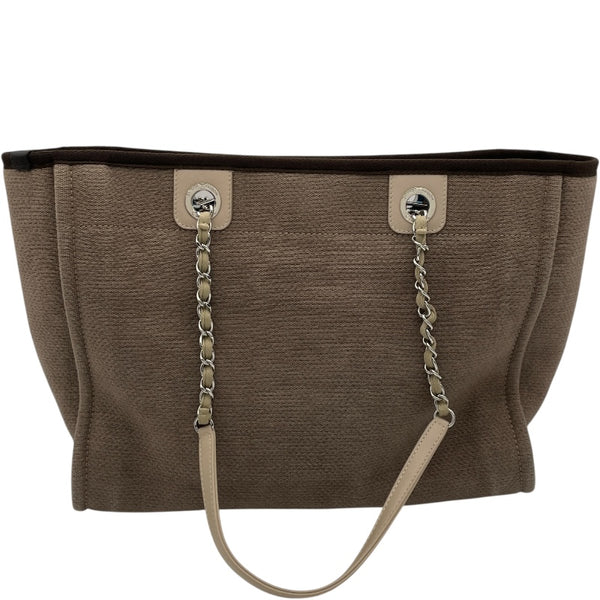 シャネル CHANEL ドーヴィルMM A67001 17番台 ブラウン SV金具 キャンバス レディース トートバッグ